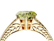 Split Shank Engagement Ring Setting for Fancy Yellow Heart-Shaped Center with Pave Split Shank and Prong Head in Yellow Gold