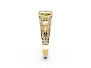 Split Shank Engagement Ring Setting for Fancy Yellow Princess Cut Center with Pave Split Shank and Prong Head in Yellow Gold