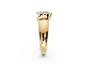 Tension Engagement Ring Setting for Pear-Shaped Center with Wide Flat Band and Tension Head in Yellow Gold