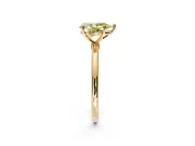 Solitaire Engagement Ring Setting for Fancy Yellow Pear-Shaped Center with Straight Thin Band and Prong Head in Yellow Gold