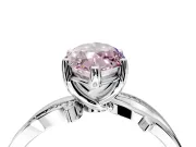 Solitaire Engagement Ring Setting for Fancy Pink Marquise Center with Pave and Plain Crossover Band and Prong Head in Sterling Silver