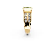 Bezel Engagement Ring Setting for Fancy Yellow Asscher Cut Center with Wide Channel-Set Band and Bezel Head in Yellow Gold
