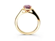 Solitaire Engagement Ring Setting for Fancy Pink Radiant Cut Center with Channel Accents and Prong Head in Yellow Gold