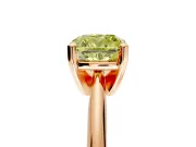 Solitaire Engagement Ring Setting for Fancy Yellow Cushion Cut Center with Knife Ridge Band and Claw Prong Head in Rose Gold