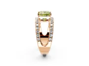 Solitaire Engagement Ring Setting for Fancy Yellow Princess Cut Center with Wide-Open Split Shank and Prong Head in Rose Gold