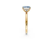 Solitaire Engagement Ring Setting for Fancy Blue Radiant Cut Center with Plain Band, Open Basket and Prong Head in Yellow Gold