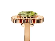 Cluster Halo Engagement Ring Setting for Fancy Yellow Oval Center with Milgrain Bezel Accents and Prong Head in Rose Gold