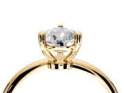 Minimalist Solitaire Engagement Ring Setting for Pear-Shaped Center with Thin Band and Prong Head in Yellow Gold
