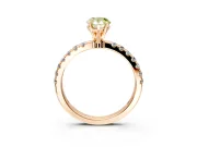 Open Basket Engagement Ring Setting for Fancy Yellow Pear-Shaped Center with Pave Band and Prong Head in Rose Gold