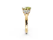 Solitaire Engagement Ring Setting for Fancy Yellow Oval Center with Marquise Flower Shoulders and Prong Head in Yellow Gold