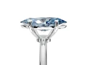 Minimalist Solitaire Engagement Ring Setting for Fancy Blue Marquise Center with Thin Band and Prong Head in Platinum