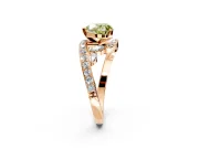 Solitaire Engagement Ring Setting for Fancy Yellow Heart-Shaped Center with Pave Bypass Twist Band and Prong Head in Rose Gold