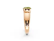 Tension Engagement Ring Setting for Fancy Yellow Round Cut Center with Wide Flat Band and Tension Head in Rose Gold