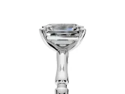 Solitaire Engagement Ring Setting for Emerald Cut Center with Bamboo Band and Prong Head in Platinum