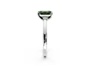 Solitaire Engagement Ring Setting for Fancy Green Emerald Cut Center with Basket Rail and Prong Head in Platinum
