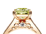 Solitaire Engagement Ring Setting for Fancy Yellow Princess Cut Center with Channel Band and Double Claw Prong Head in Rose Gold