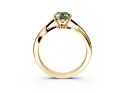 Solitaire Engagement Ring Setting for Fancy Green Oval Center with Plain Bypass Twist Band and Prong Head in Yellow Gold