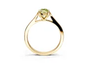 Solitaire Engagement Ring Setting for Fancy Yellow Marquise Center with Tapered Shoulders and Prong Head in Yellow Gold
