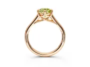 Solitaire Engagement Ring Setting for Fancy Yellow Round Cut Center with Cathedral Band and Prong Head in Rose Gold