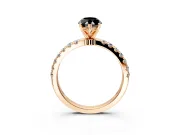 Open Basket Engagement Ring Setting for Fancy Black Marquise Center with Pave Band and Prong Head in Rose Gold