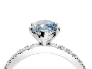 Solitaire Engagement Ring Setting for Fancy Blue Marquise Center with Fine Pave Band and Claw Prong Head in Platinum
