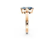 Solitaire Engagement Ring Setting for Fancy Blue Marquise Center with Plain Band and Flat Tab Prong Head in Rose Gold