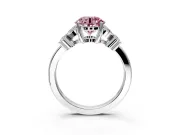 Floral Engagement Ring Setting for Fancy Pink Round Cut Center with Marquise Cluster Shoulders and Prong Head in Platinum