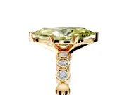 Solitaire Engagement Ring Setting for Fancy Yellow Marquise Center with Bezel-Dot Beaded Band and Prong Head in Yellow Gold
