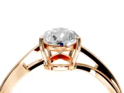 Solitaire Engagement Ring Setting for Pear-Shaped Center with Plain Bypass Twist Band and Prong Head in Rose Gold