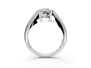 Tension Engagement Ring Setting for Radiant Cut Center with Wide Tapered Band and Tension Head in White Gold
