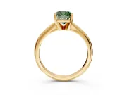 Solitaire Engagement Ring Setting for Fancy Green Cushion Cut Center with Knife Ridge Band and Claw Prong Head in Yellow Gold