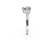 3 Stone Engagement Ring Setting for Heart-Shaped Center with Baguette Accents and Prong Head in Sterling Silver