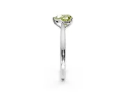 Solitaire Engagement Ring Setting for Fancy Yellow Heart-Shaped Center with Narrow Cathedral Band and Prong Head in White Gold