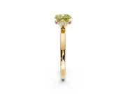 Hidden Halo Engagement Ring Setting for Fancy Yellow Cushion Cut Center with Plain Band and Tall Prong Head in Yellow Gold