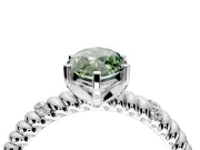 Rope Engagement Ring Setting for Fancy Green Marquise Center with Accent Shoulders and Prong Head in Sterling Silver