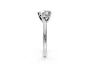 Solitaire Engagement Ring Setting for Heart-Shaped Center with Knife Ridge Band and Claw Prong Head in Platinum