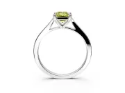 Solitaire Engagement Ring Setting for Fancy Yellow Emerald Cut Center with Tapered Shoulders and Prong Head in Sterling Silver