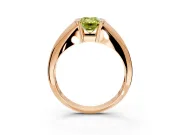 Tension Engagement Ring Setting for Fancy Yellow Emerald Cut Center with Wide Tapered Band and Tension Head in Rose Gold