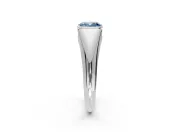 Tension Engagement Ring Setting for Fancy Blue Cushion Cut Center with Wide Tapered Band and Tension Head in Platinum