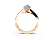 Solitaire Engagement Ring Setting for Fancy Blue Marquise Center with Princess Cut Channel Band and Prong Head in Rose Gold