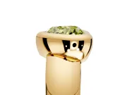 Solitaire Engagement Ring Setting for Fancy Yellow Heart-Shaped Center with Wide Band and Bezel Head in Yellow Gold