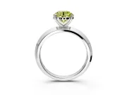 Solitaire Engagement Ring Setting for Fancy Yellow Round Cut Center with Wide Knife Ridge Band and Prong Head in Platinum
