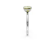 Solitaire Engagement Ring Setting for Fancy Yellow Princess Cut Center with Plain Band, Open Basket and Prong Head in Sterling Silver