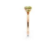 Solitaire Engagement Ring Setting for Fancy Yellow Cushion Cut Center with Straight Thin Band and Prong Head in Rose Gold