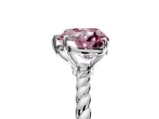 Solitaire Engagement Ring Setting for Fancy Pink Heart-Shaped Center with Plain Twisted Rope Band and Prong Head in Sterling Silver