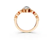 Vintage Station Engagement Ring Setting for Marquise Center with Accents and Prong Head in Rose Gold