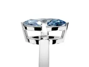 Solitaire Engagement Ring Setting for Fancy Blue Marquise Center with Plain Band and Flat Tab Prong Head in Sterling Silver