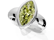 Solitaire Engagement Ring Setting for Fancy Yellow Marquise Center with Wide Band and Bezel Head in Platinum