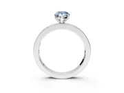 Solitaire Engagement Ring Setting for Fancy Blue Pear-Shaped Center with Channel Baguette Band and Prong Head in Sterling Silver