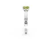 Solitaire Engagement Ring Setting for Fancy Yellow Cushion Cut Center with Carved Leaf Shoulders and Prong Head in Platinum